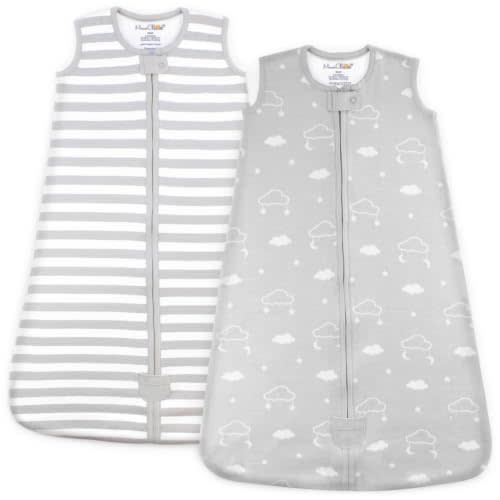 Organic Cotton Baby Wearable Blanket 1.0 TOG Sleep Sack 6-12 Months 2-Pack | Breathable, All Season, Soft 100% Organic Cotton, GOTS & OEKO-TEX Certified, Baby Essential by Mama Cheetah
