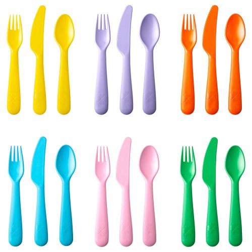 KALAS 18-piece flatware set - mixed colors/seasonal edition