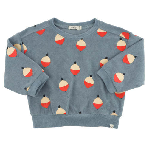 oh baby! Charlie Sweatshirt - Bobbers Print - Fog