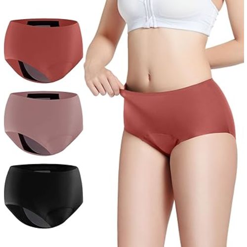 Carer Leak Proof Underwear for Women Washable Incontinence Underwear for Women 150ml Super Absorbent Bladder Leak Panties for Incontinence Postpartum Bladder Leakage Protective Panties 3 PCS, Medium