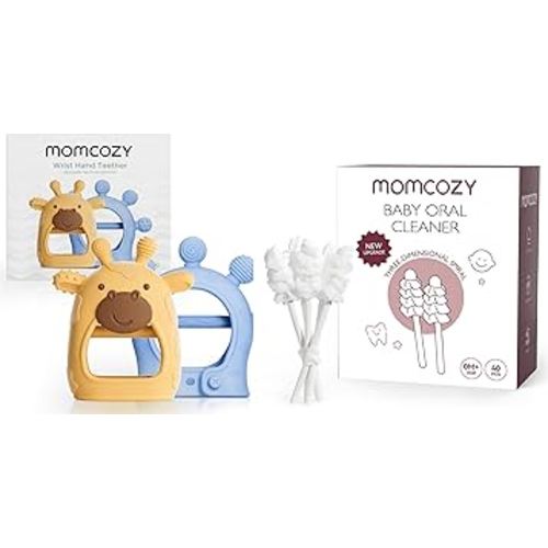 Momcozy Baby Tongue Cleaner Gauze and Baby Teether Toys