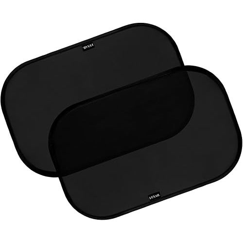 Car Window Shades for Baby 21” x 14” (2 Pack) Cling, Blocks 99.98% UVR, Sun Shade Blocker, Glare Shield Protection, Side Car Window Screens, Mesh Window Shades for Baby, Black