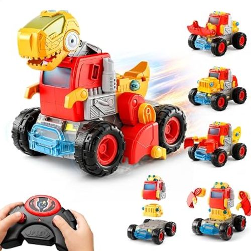 iPlay, iLearn Kids Transform Remote Control Dinosaur Trucks Take Apart Toys