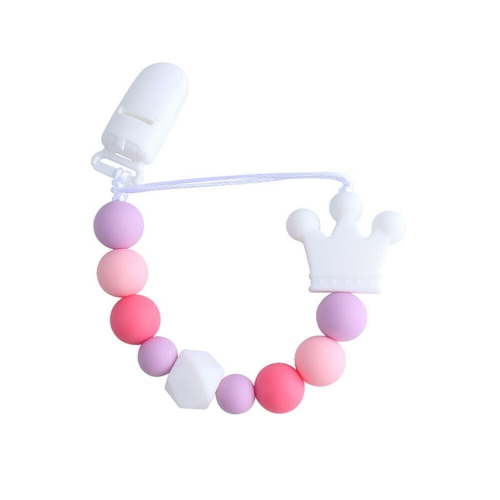 Magik Baby Pacifier Clip Chain Binky Holder Teething Beads Wooden Silicone