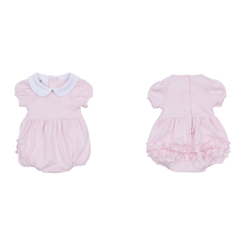 Essentials Solid Collared Ruffle Bubble - Pink – Magnolia Baby