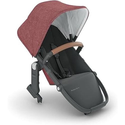 UPPAbaby RumbleSeat V2+ Second Lower Seat/Compatible with Vista V2 and Vista V3 / Adapters, Bumper Bar, Bug Shield Included/Lucy (Rosewood Mélange/Carbon Frame/Saddle Leather)