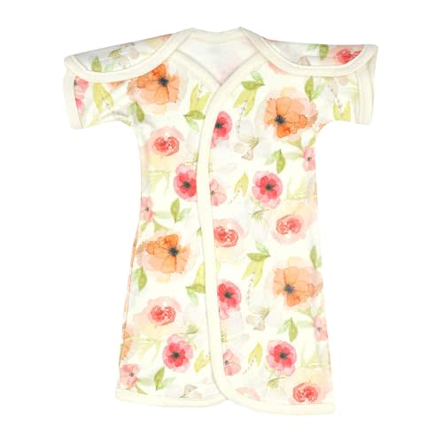 Perfectly Preemie Boy's & Girl's Open-Shoulder Short-Sleeve Ultra Soft NICU Gown - NICU Friendly - Teeny (2-4lbs)