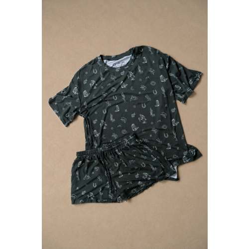 Western Women's Oversized Bamboo Short Set by Ellie Sue