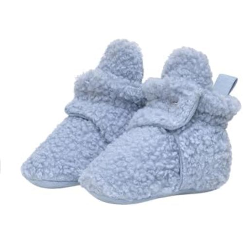 Robeez Baby Girls and Boys Crib Fleece Sherpa Snap Booties with Slip-Resistant Soles for Infant and Toddler, 0-18 Months