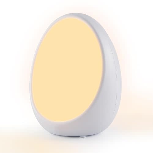 G Keni Egg Light for Kids Nursery, Rechargeable Baby Night Light with No Flashing Blue Indicator, 1800mAh Battery, Battery-Saving Bypass Power, Touch Control, RGB Light, Timer & Memory