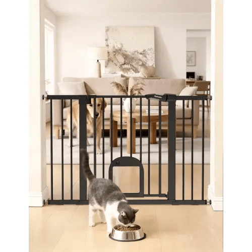 CatPrivilege T7 | Expandable Stylish Baby Gate with Cat Door