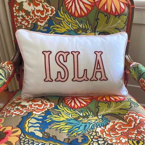 Personalized Baby Pillow, Monogram Nursery Decor for new parents, mom to be, godchild, children, baby caregivers, nannies, lumbar size 12x20