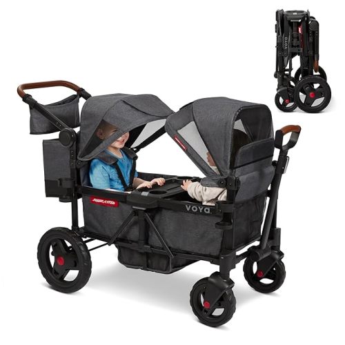 Radio Flyer Voya Stroller Wagon, for Toddlers and Kids 6+ Months, 2 Seats