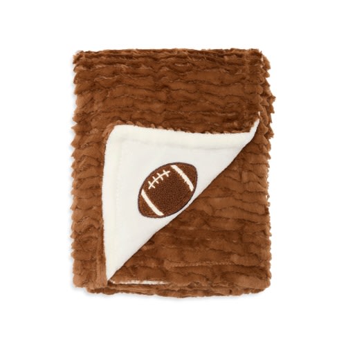 Cozy Football Appliqué Baby Blanket
