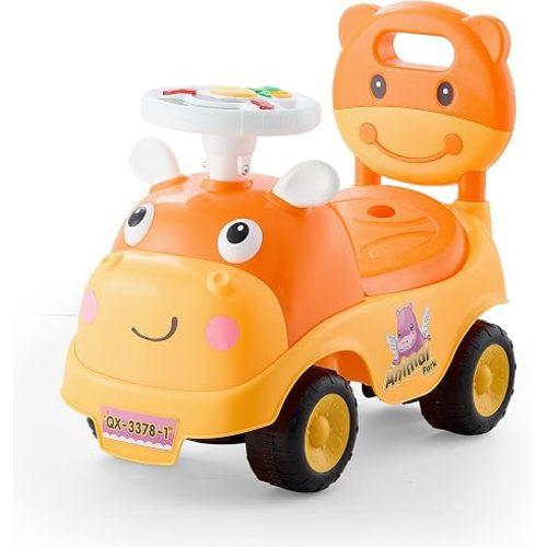 VEVOR Ride On Toddler Push Car, Push Car for Toddler 19 to 36 Months, Kids Ride On Toy with Horn & Music, 48.5 lbs Load Capacity, Under-seat Storage, Foot-to-Floor Walker for Toddlers Boys Girls