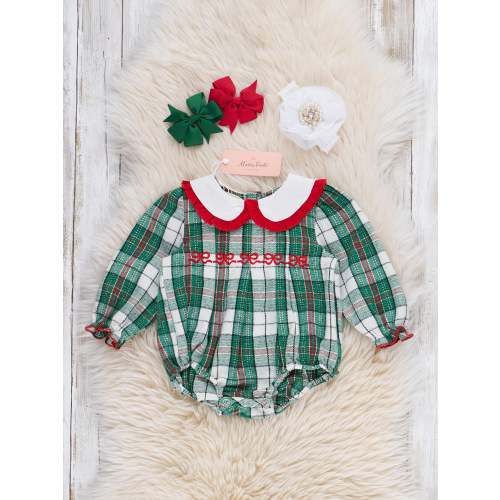 Holiday Plaid Bubble Romper