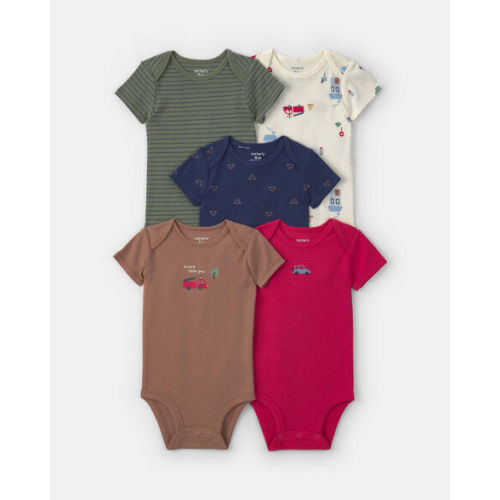 Baby Boy 5-Pack Transportation Short-Sleeve Multipack Bodysuits | Carter's