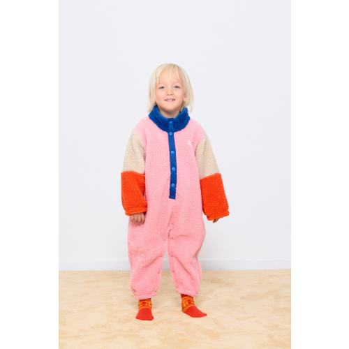 COLOR BLOCK POLAR SHERPA ONE-PIECE dark blue | TINY