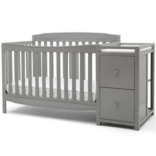 Delta Children Mason 6-in-1 Convertible Crib and Changer, Gray
