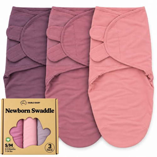 Bublo Baby Swaddles for Newborns - 3 Pack Organic Baby Swaddles for 0-3 Months - Baby Swaddle Sleep Sack - Infant Sleeping Swaddle sack – Adjustable Swaddle Blanket Wrap Girl