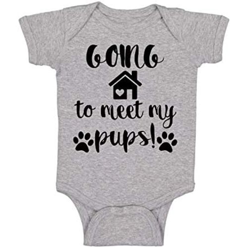 Going To Meet My Pups - Funny Baby Essentials Bodysuit - Newborn Boy Clothes Baby Girl Romper