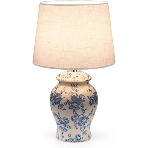 13.6" Cordless Ceramic Table Lamp Rechargeable Battery Operated