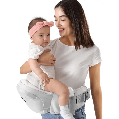 HKAI Baby Hip Carrier, Mom’s Choice Award Winner, Baby Carrier with Adjustable Waistband & Breathable Mesh, Ergonomic Carrier with Non-Slip Hip Seat Surface for Newborns & Toddlers, Light Grey
