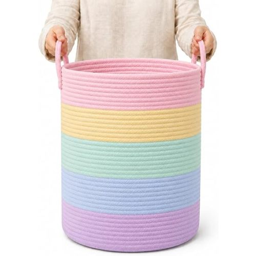 OrganiHaus Rainbow Laundry Basket & Hamper, Nursery Playroom 52L