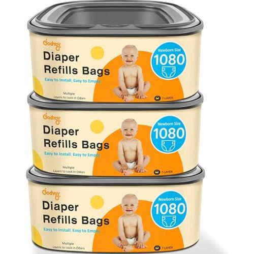 Jumbo Square Diaper Bags Fits Diaper Genie Classic,Compact,Select