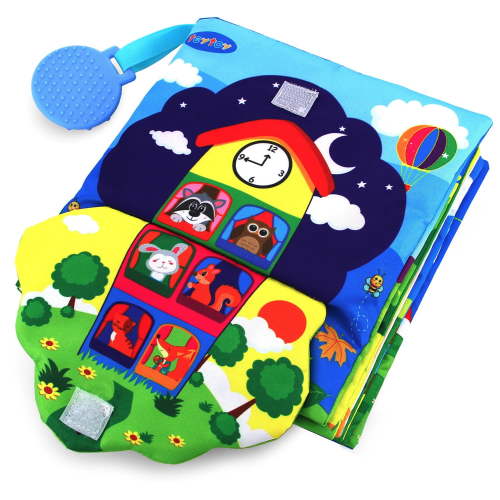Soft Activity Baby Books,Zoo Theme Interactive Books Crinkle Cloth Books for Babies 6 To 12 Months Soft Fabric With Teething Toys for Babies,Newborn Toys Gifts