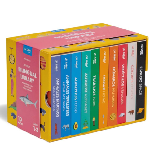My First Bilingual Library: A Spanish-English Vocabulary Board Book Set of Colors, Numbers, Animals, ABCs, and More (Si Sabo Bilingual Books for Kids)