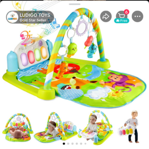 Baby Activity Play Mat - Kick & Play Piano Gym with Musical Learning Toys & Rattle Maracas, Developmental Play for Newborns & Infants - TikTok Shop