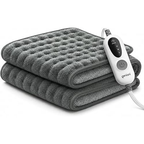 GENIANI Electric Throws for Back, Neck & Shoulders, Soft Microplush Electric Throw for Period Comfort, Fast Heating, Auto Shut Off, 12"x24"