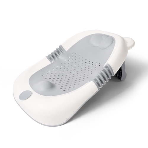 Zenkitch Baby Bathtub, Non-slip Bath Support with Suction Cups, for 0-6 Months, Gray