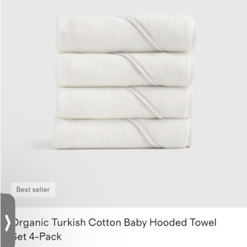 Organic Turkish Cotton Baby Hooded Towel Set 4-Pack in Soft Pink