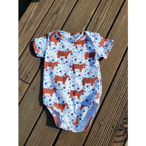 Red Angus Baby Bodysuit – Cotton Spandex Outfit 3M-24M