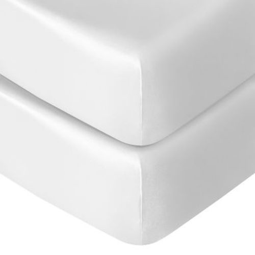 Silk Satin Fitted Crib Sheet, Super Soft Toddler Fitted Sheets for Standard Crib and Toddler Mattresses, 28x52 Inches - NTBAY