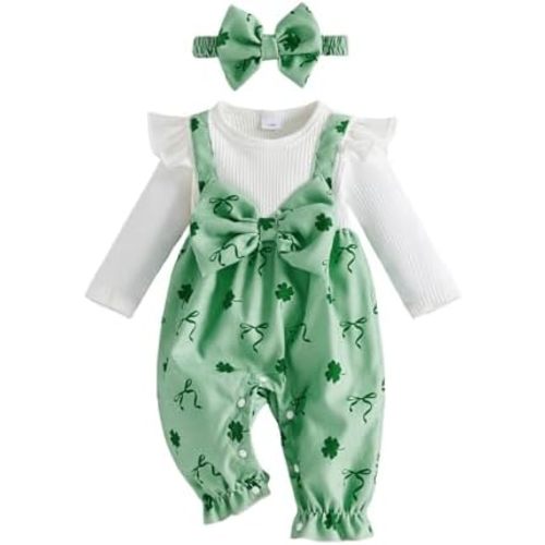 YINGISFITM Newborn Baby Girl Clothes Long Sleeve Romper One Piece Jumpsuit Fall Winter Infant Outfits 0 3 6 9 12 18 Months