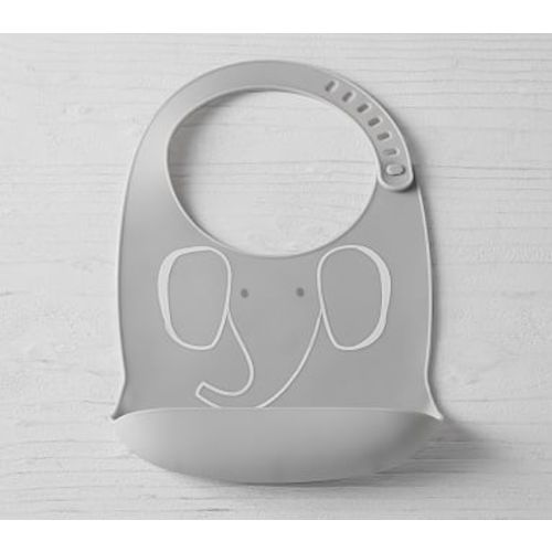 Gray Elephant Silicone Bib
