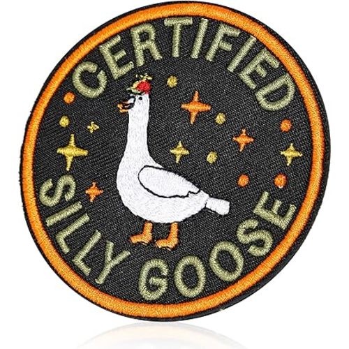 Funny Goose Hook and Loop Patch, Colorful Embroidered Patch, Cute Animal Meme Morale Patch, DIY Applique Accessories for Backpacks, Dog Harnesses, Army Vests, Gym Bags, Hats, Helmets