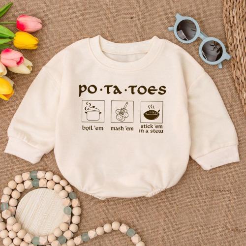 Potato Toddler Baby Sweater Romper, Lord Of The Rings Infant Bodysuit, Spring Newborn Shower Gift, Preppy Girly Floral, Humor Trending Meme