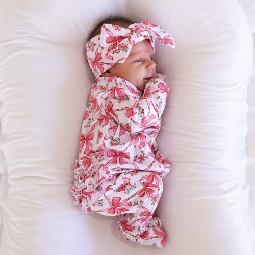 Bow Besties Ruffle Zipper Footie | Caden Lane