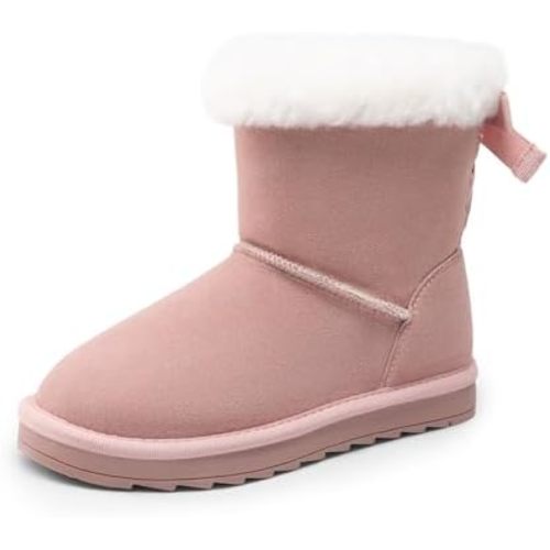 DREAM PAIRS Girls Boots Kids Winter Faux Fur Warm Snow Ankle FuzzyChic Kid's Bow Boots for Toddler/Little Kid