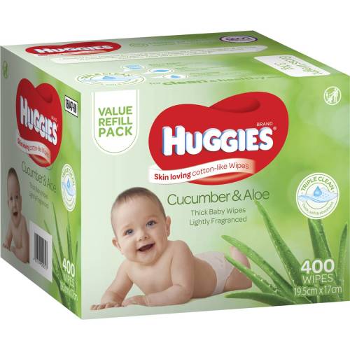 Huggies Thick Baby Wipes Cucumber & Aloe 400 pack