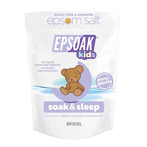 Epsoak Kids Epsom Salt 2 lb. USP Magnesium Sulfate with Lavender Scent Resealable Epsom Salt Bag, Made in The USA, Cruelty-Free Certified