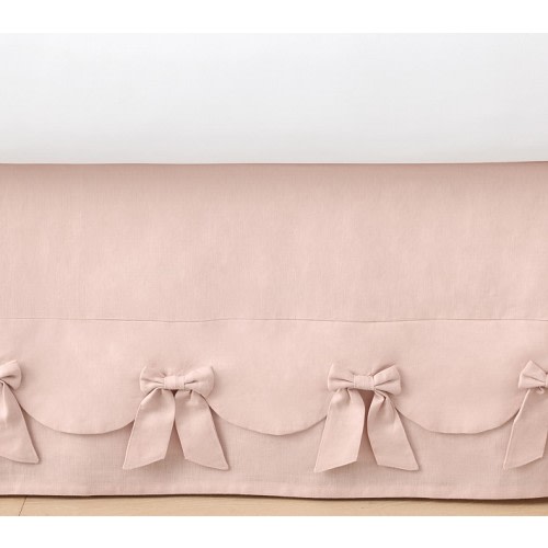 European Linen Bow Crib Skirt
