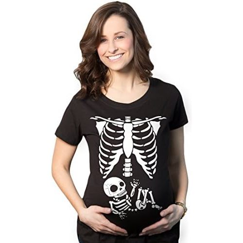 Maternity Skeleton Baby Halloween Pregnancy Announcement T Shirt
