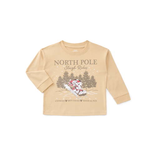 Mickey Mouse Toddler Boys Holiday Graphic Tee with Long Sleeves, Sizes 12M-5T