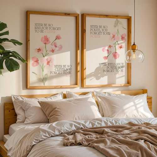 Taylor Digital Print Set of Two Never be so kind Poster Never be so Clever Print Taylor bedroom print Floral Wall Art Taylor nursery decor