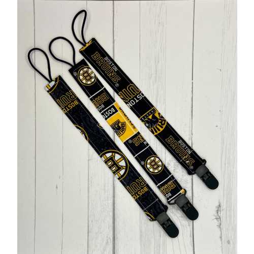 Pacifier Clips Boston Bruins Hockey Pacifier Holders  Paci Clip Set of 3